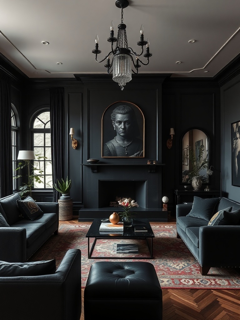 modern gothic living room decor
