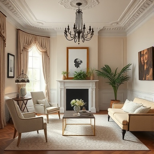 Victorian room with contemporary colors