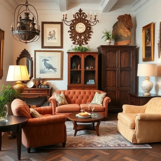 eclectic furniture in Victorian home