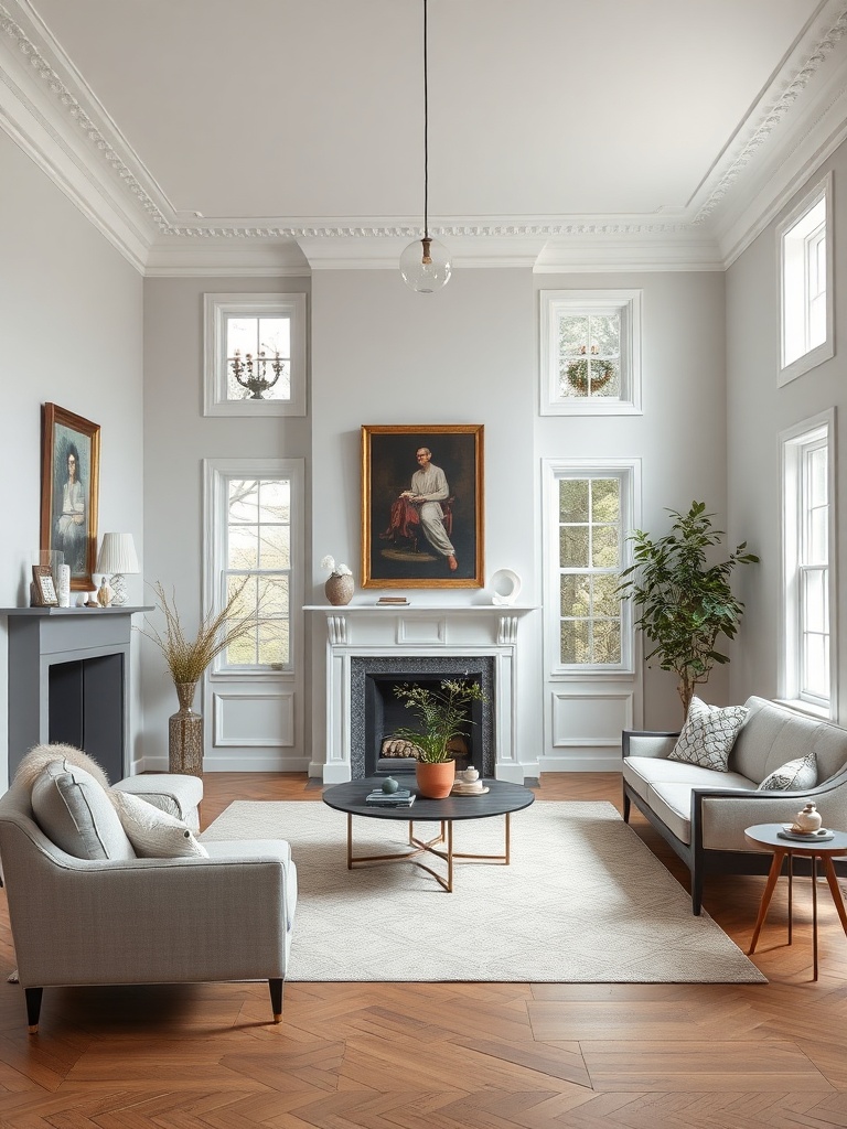 minimalist Victorian living room