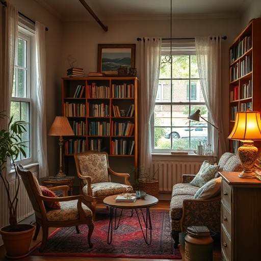 cozy reading nook with vintage decor