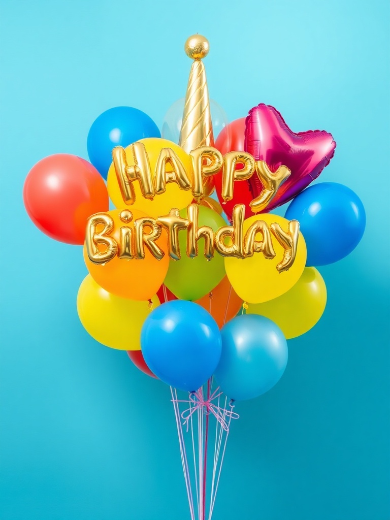 vibrant balloon bouquet for birthday decor