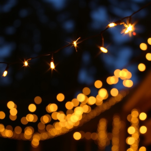 string lights enhancing birthday decor