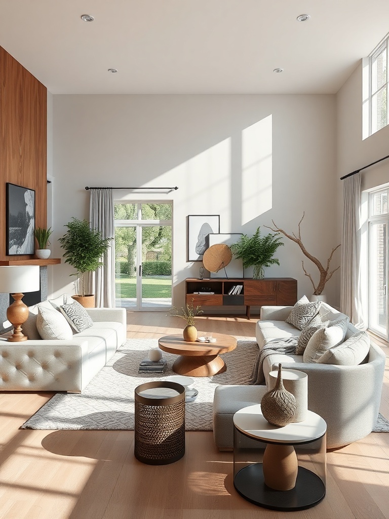 spacious living room with decor