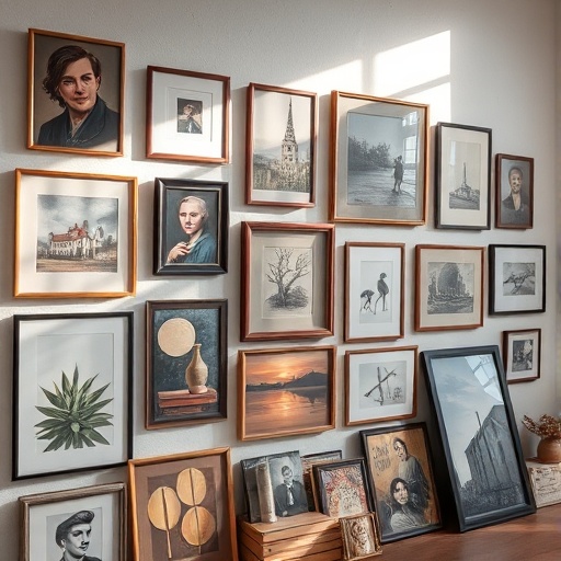 wall with art pieces
