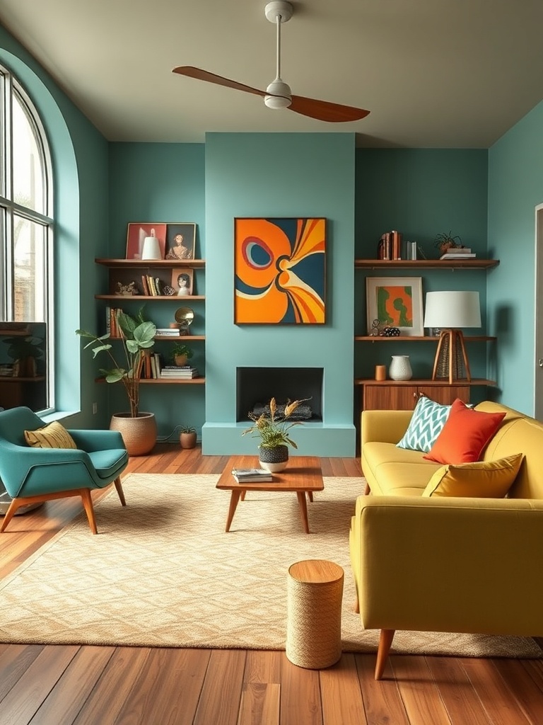 mid-century modern living room with iconic furniture