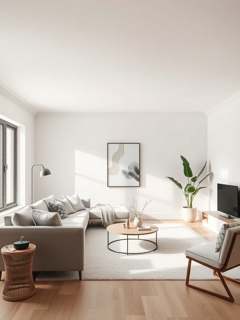 minimalist living room with neutral colors
