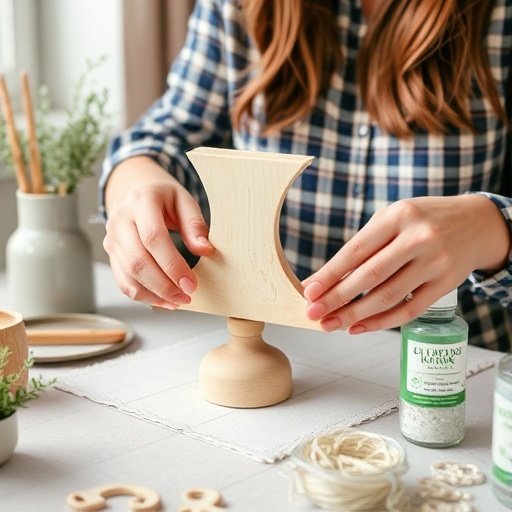 person working on a DIY decor project