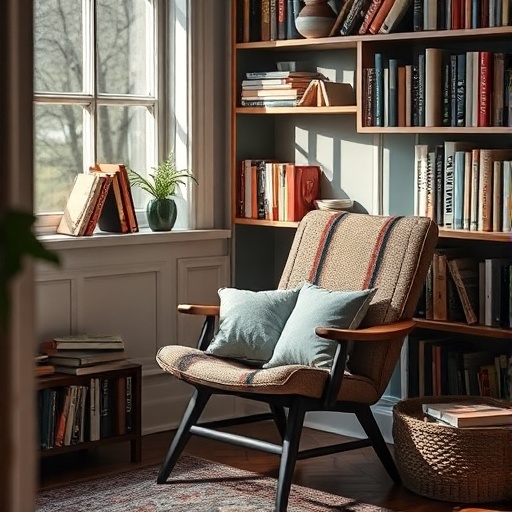 cozy reading nook with chair and books
