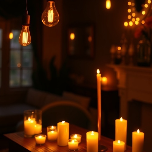 warm lighting in a cozy room