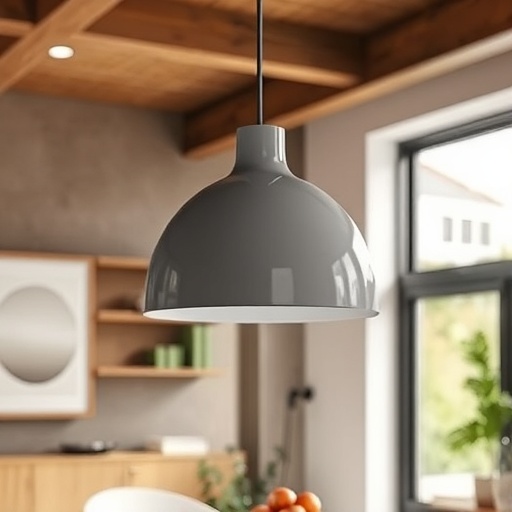 gray pendant light in a dining area