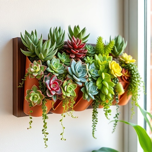 indoor plant display with succulents
