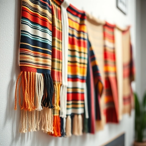 colorful textile wall hanging