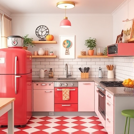 kitchen with vintage appliances and decor