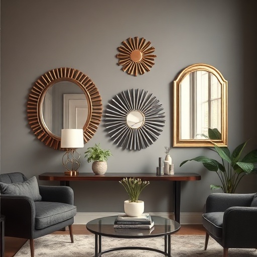 decorative wall mirrors in a room