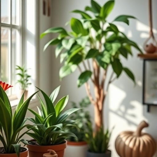 plants enhancing home decor