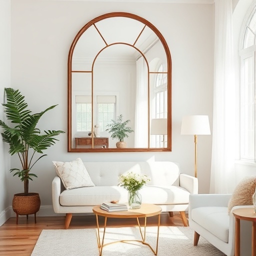 large mirror in small living room