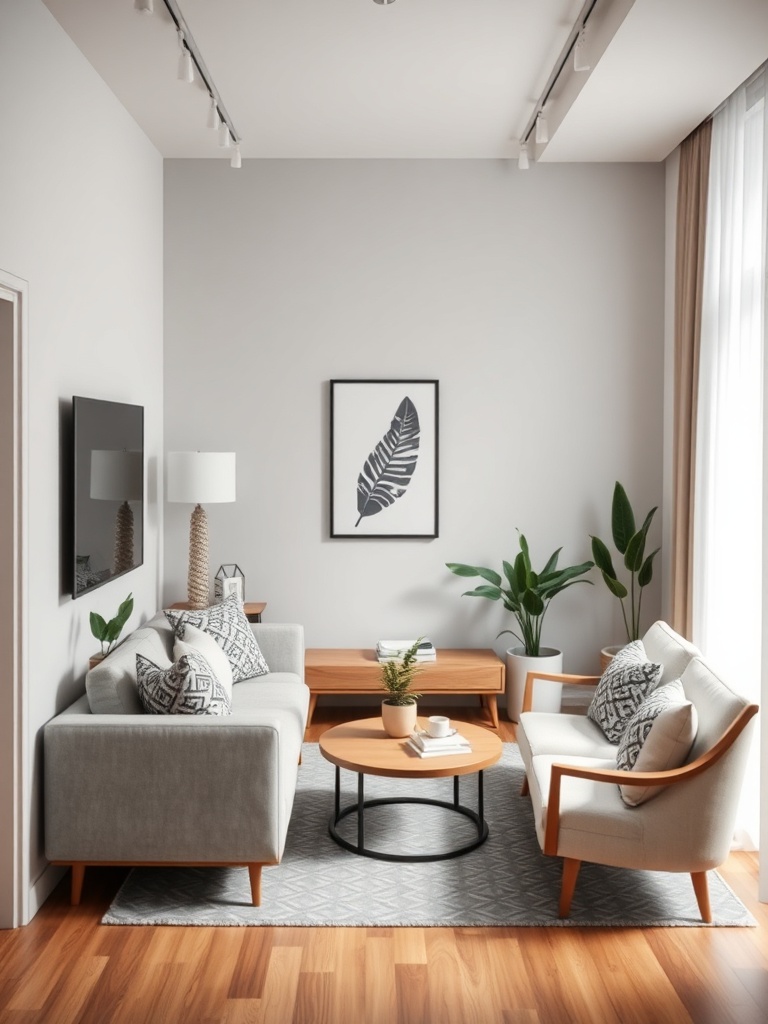 small living room with stylish decor