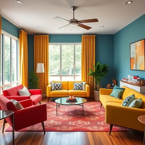 mid-century modern living room