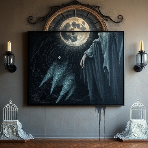 dark-toned painting with gothic elements