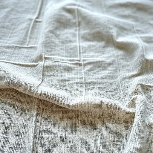 textured linen fabric on a rustic table