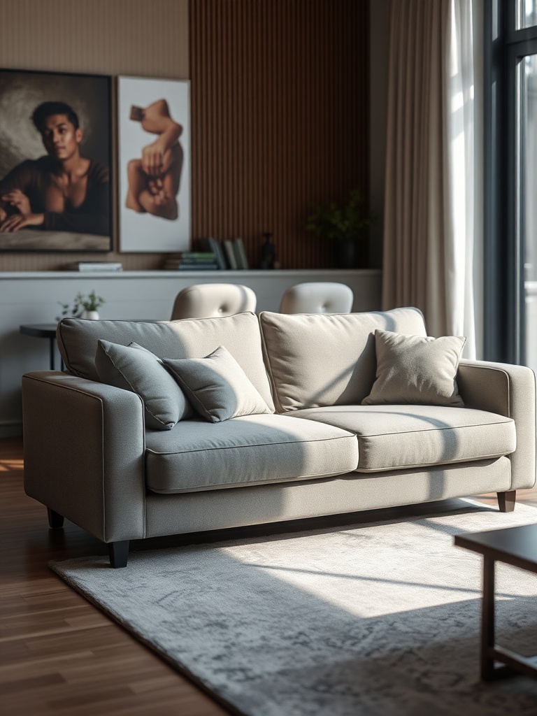 microfiber sofa in a stylish living room