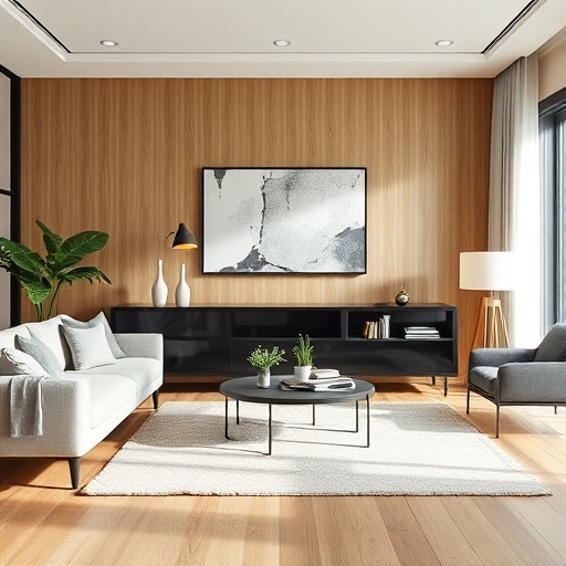 smooth polyester fabric in a modern setting