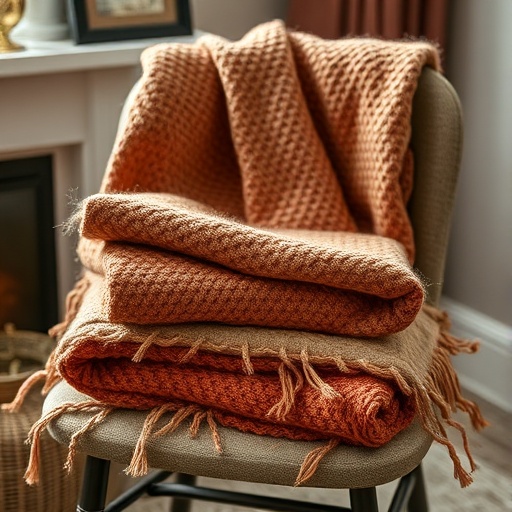 warm wool fabric on a chair