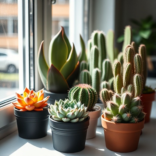 bright light plants on a windowsill