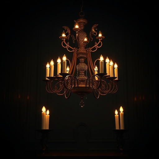 gothic chandelier and candles