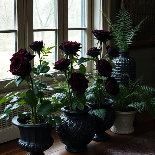 gothic plants including black roses