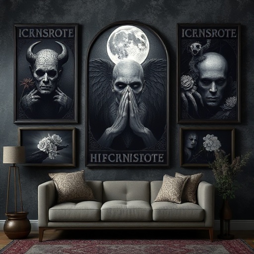 gothic wall art with dark themes