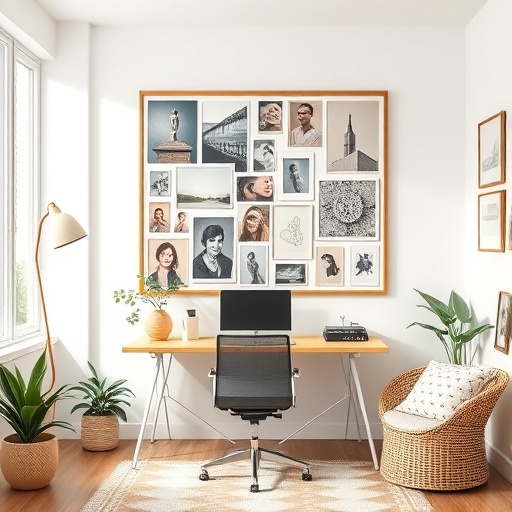 vision board in a home office