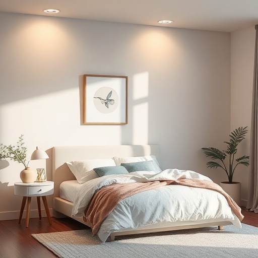 calming bedroom with soft colors
