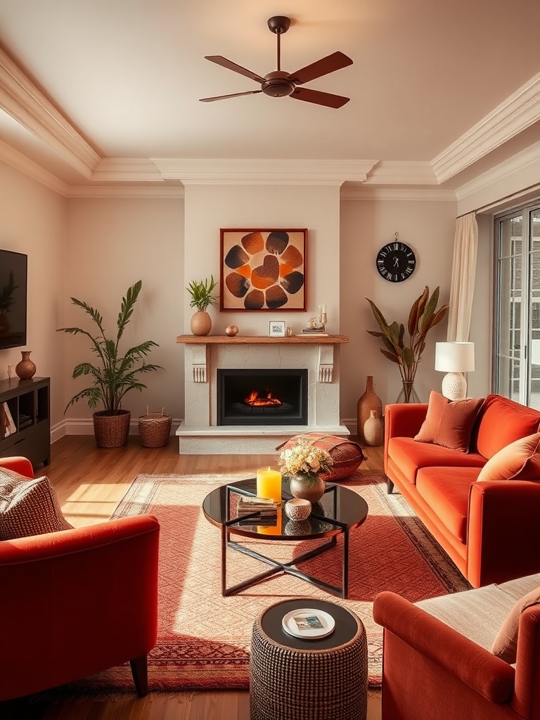cozy living room with warm colors