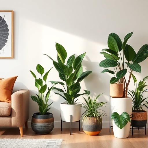 indoor plants in decorative pots