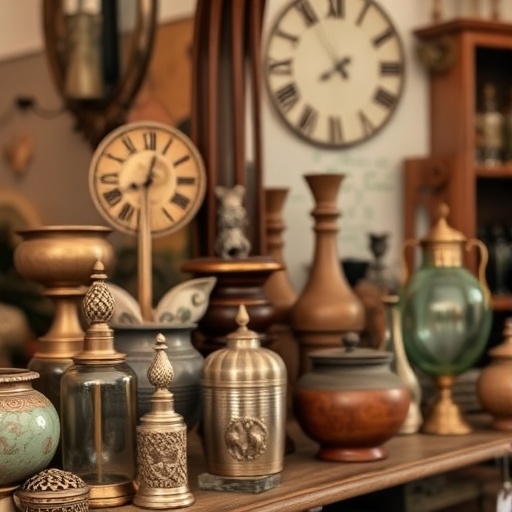 vintage decor accessories on display