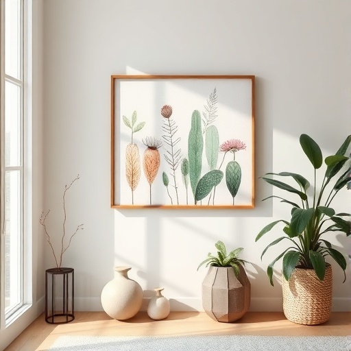 nature-inspired artwork in a home