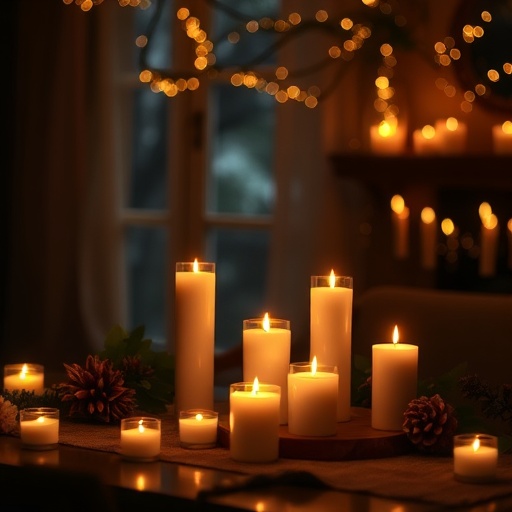 Cozy atmosphere with soft lighting and candles