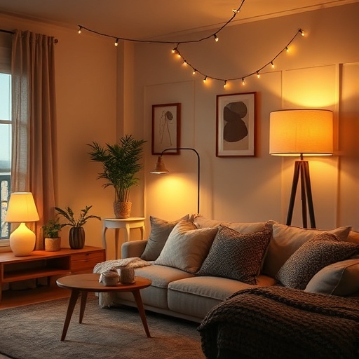 cozy room with budget-friendly lamps