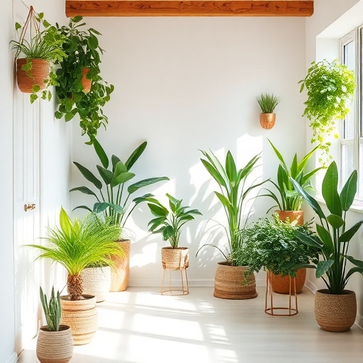 bright space with low-maintenance indoor plants