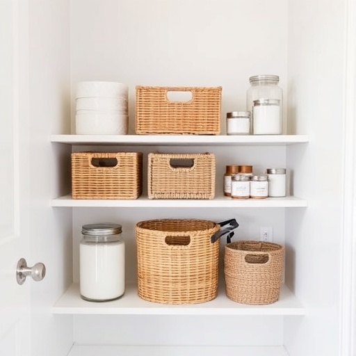 organized bathroom storage