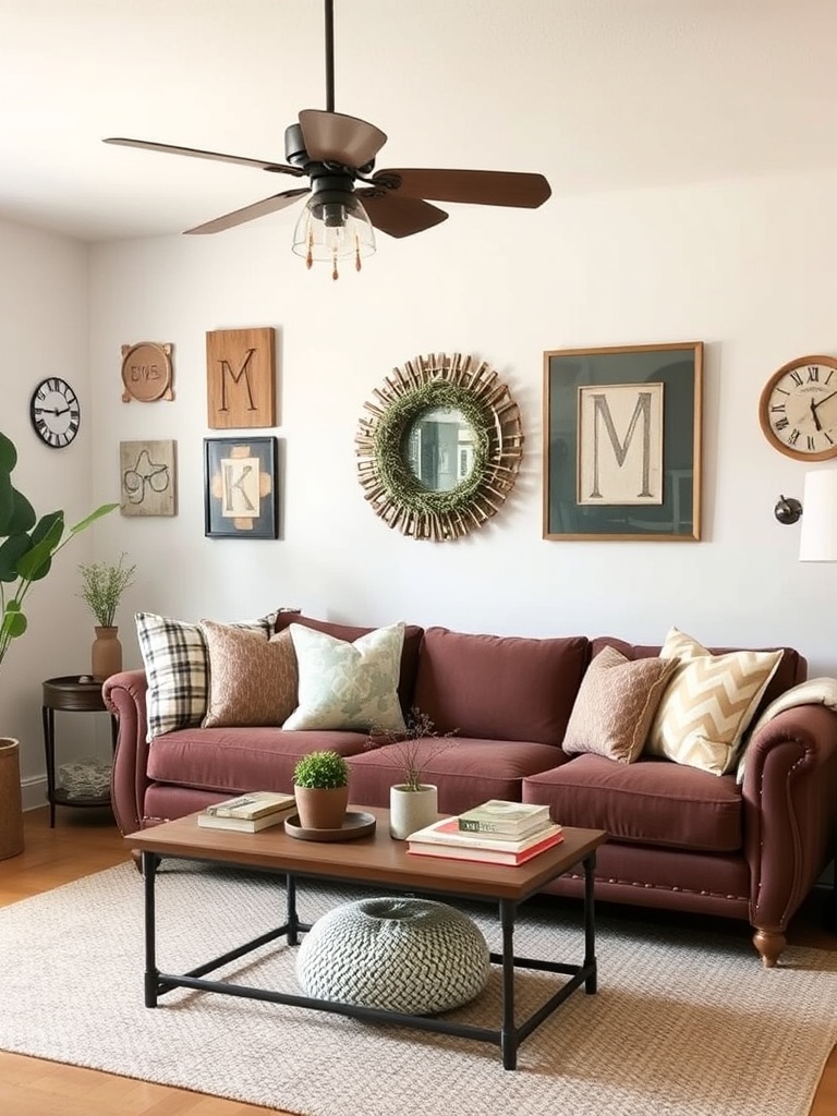cozy living room with DIY decor