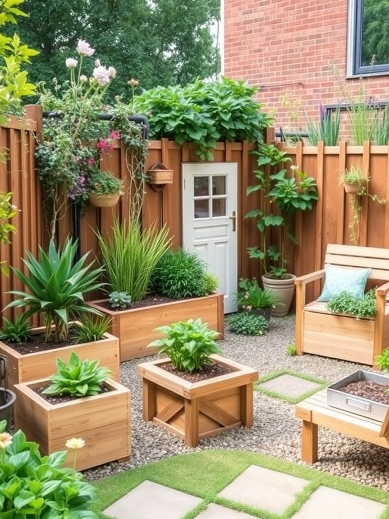 garden with DIY decor