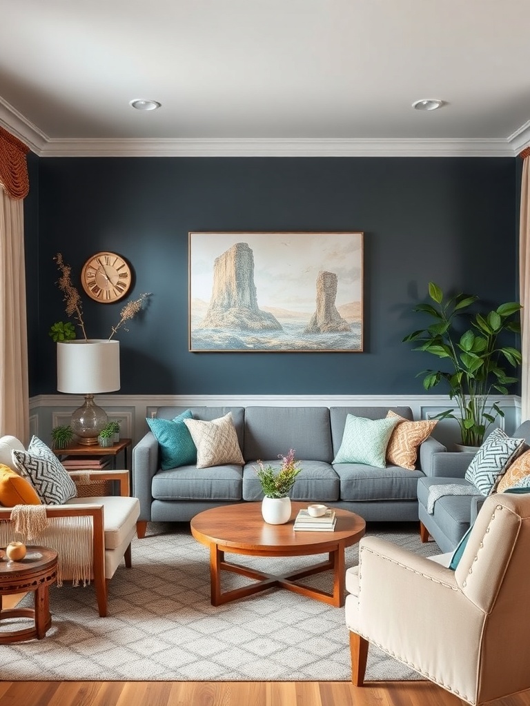 decorated living room with DIY projects