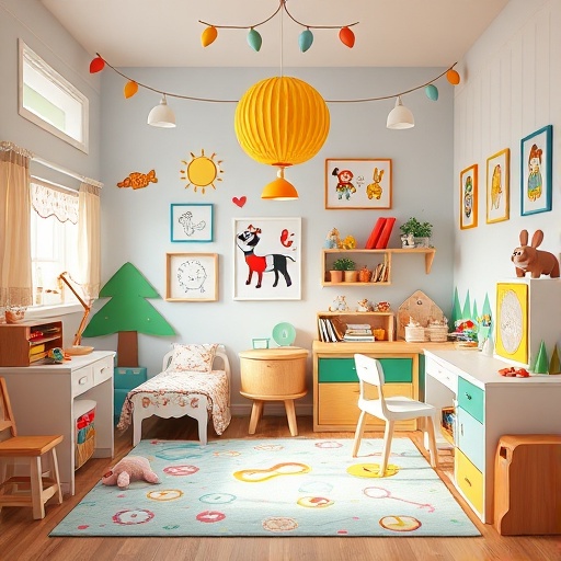 colorful kids' room with themed decor