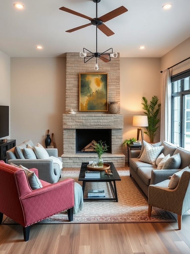 cozy living room with rearranged furniture