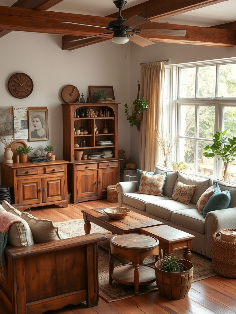 cozy vintage rustic living room