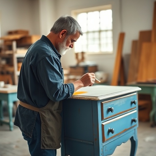 person painting furniture for DIY decor