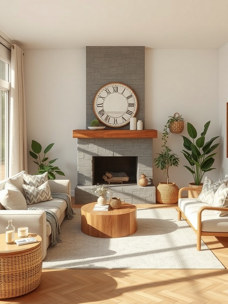 cozy living room with magnolia decor